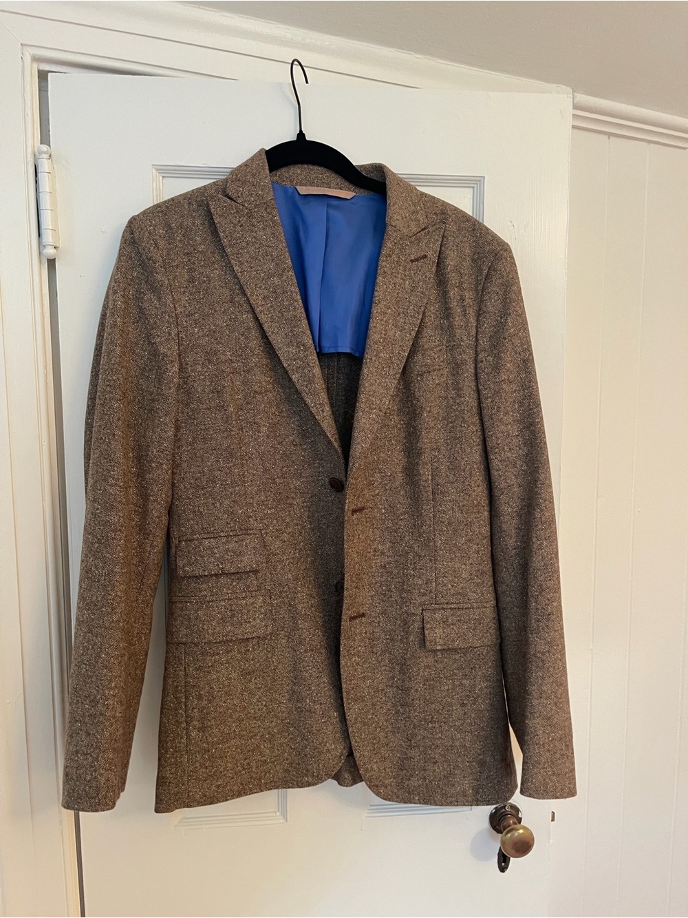 Men's Brown Tweed Blazer - Classic Wool-Blend Jacket